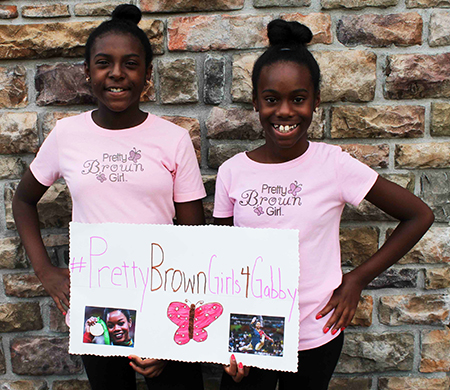 10 and 11-year old sisters, Laila and Aliya Crawley, share heartfelt message for Gabby Douglas to stay strong despite hurtful social media commentary about her hair.