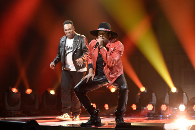SATURDAY NIGHT LIVE -- "Dave Chappelle" Episode 1710 -- Pictured: (l-r) Jarobi White and Q-Tip of musical guest A Tribe Called Quest perform on November 12, 2016 -- (Photo by: Will Heath/NBC/NBCU Photo Bank via Getty Images)