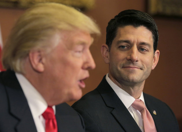 U.S. President-elect Donald Trump (L) meets with Speaker of the House Paul Ryan (R-WI) on Capitol Hill in Washington, U.S., November 10, 2016. REUTERS/Joshua Roberts